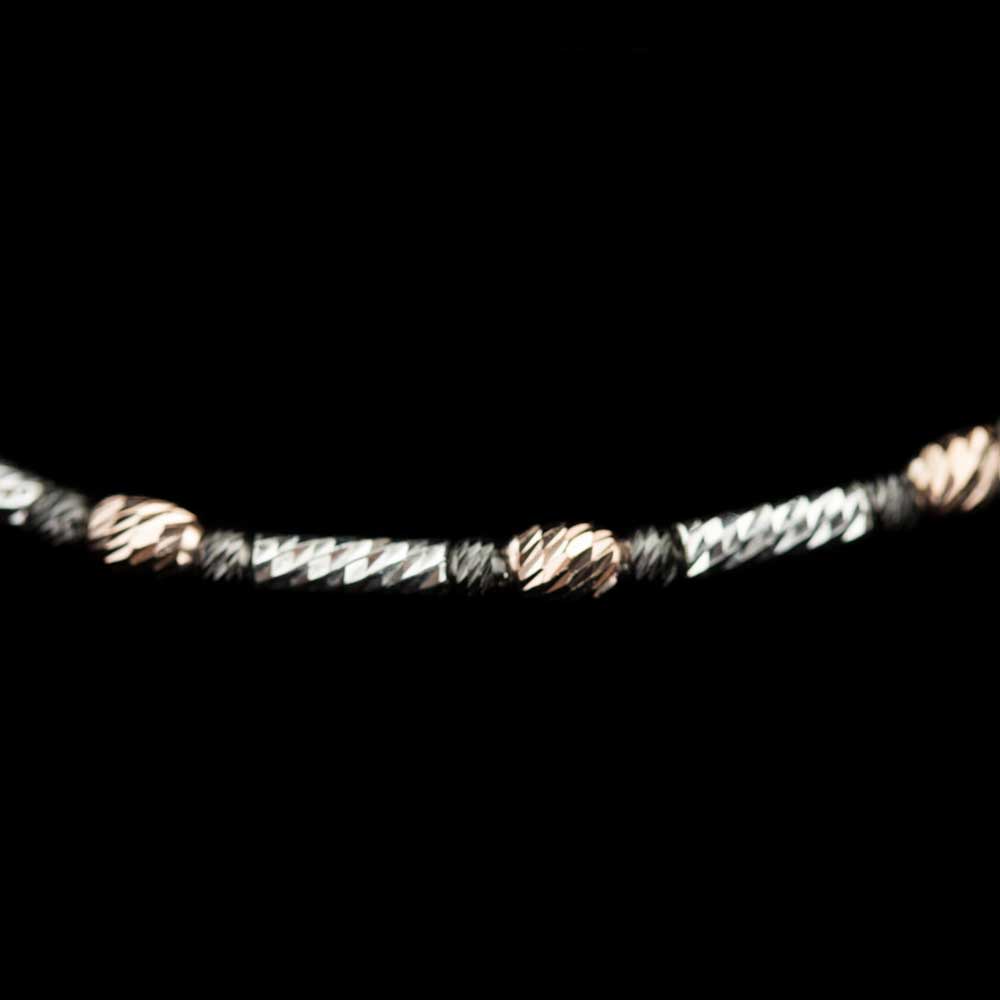 Italian bracelet of rosé, black and silver