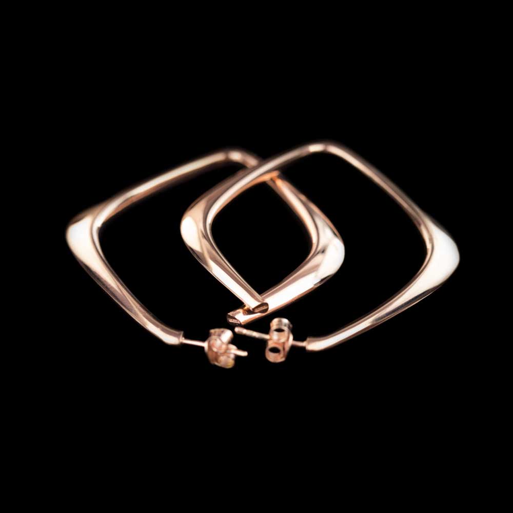 Rose gold square earrings