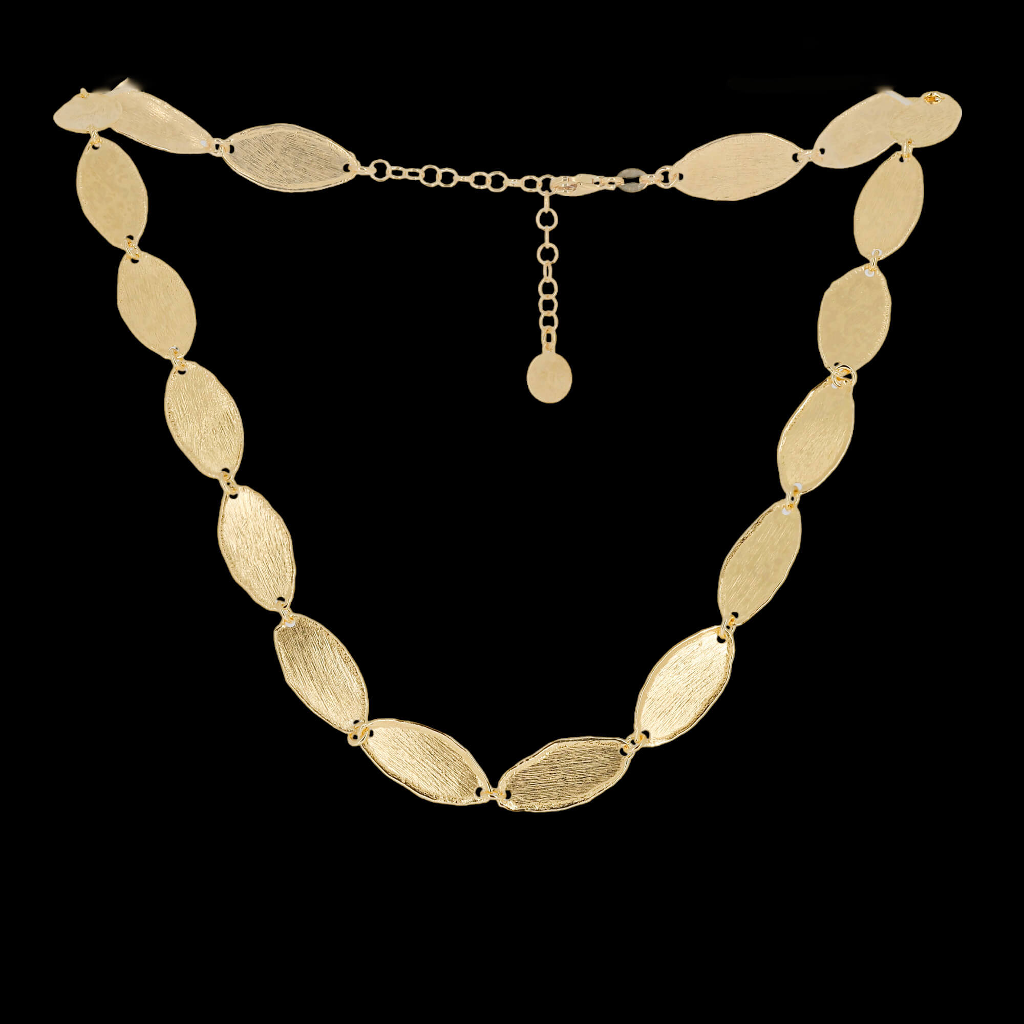 Short gold plated and oval link chain