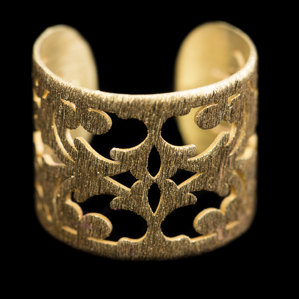 Worked up gold plated ring