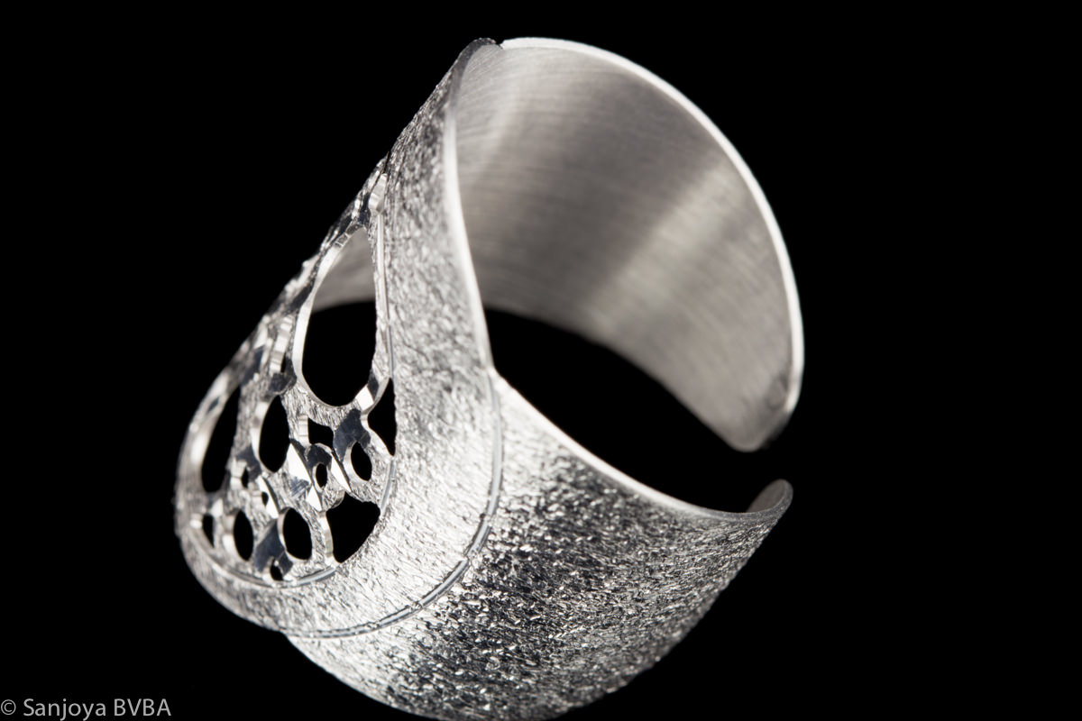 Silver openwork ring
