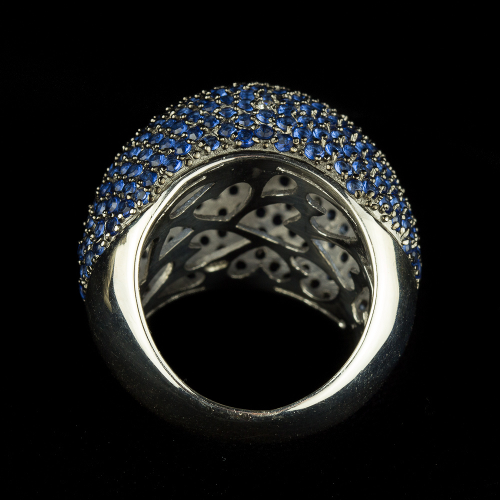 OX0913033 - Zilveren blauwe zirkonia ring