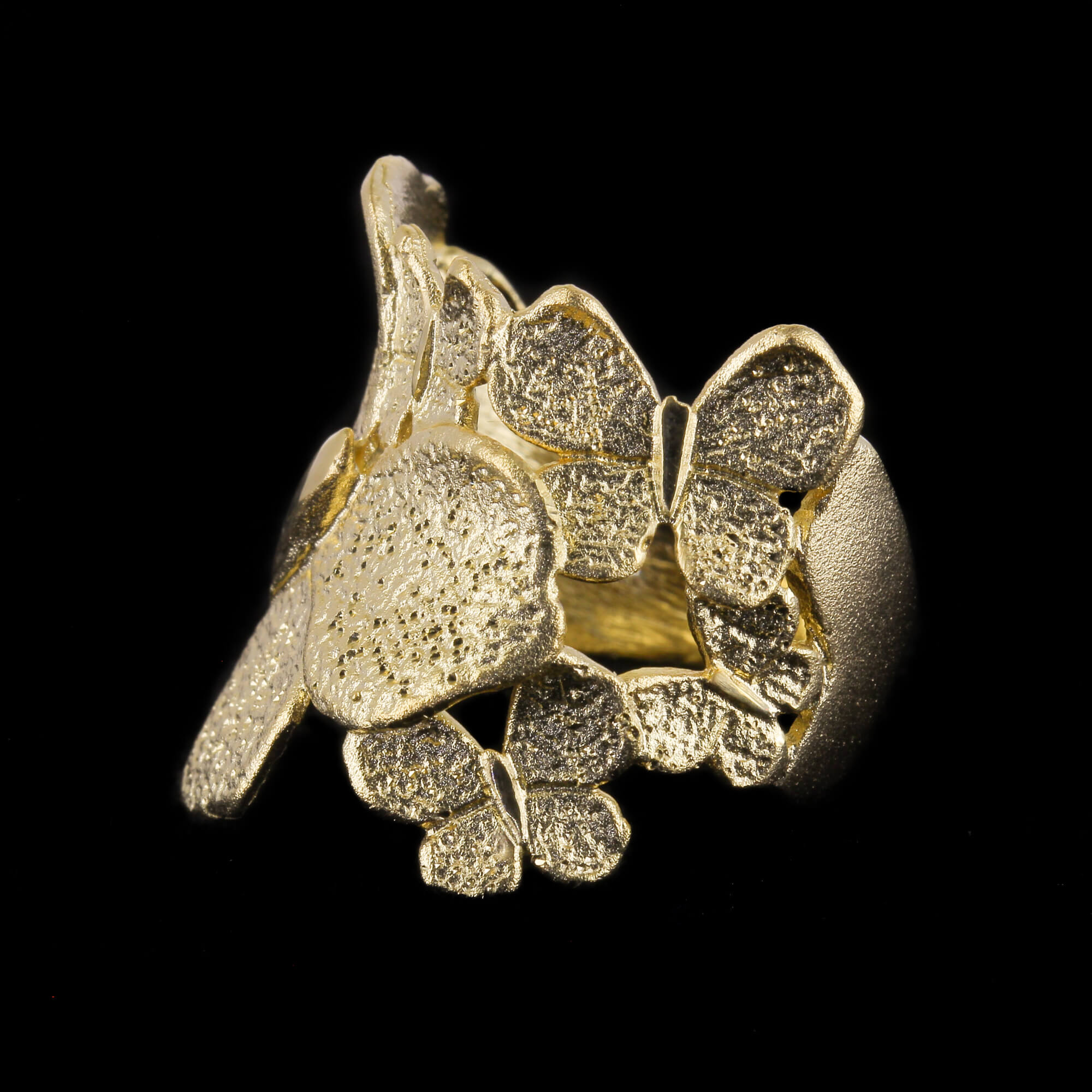 Smaller gold plated butterfly ring