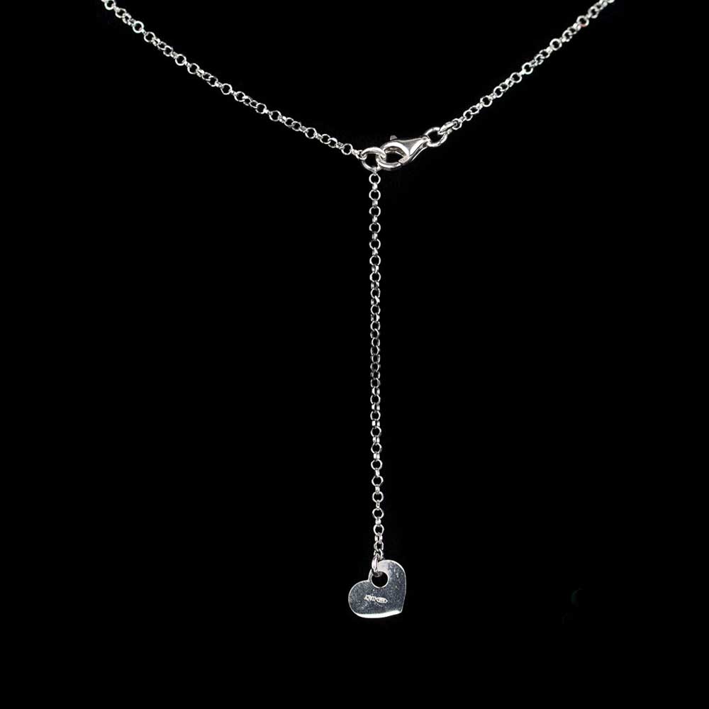 ES1016004 - Lange zilveren hartjes ketting