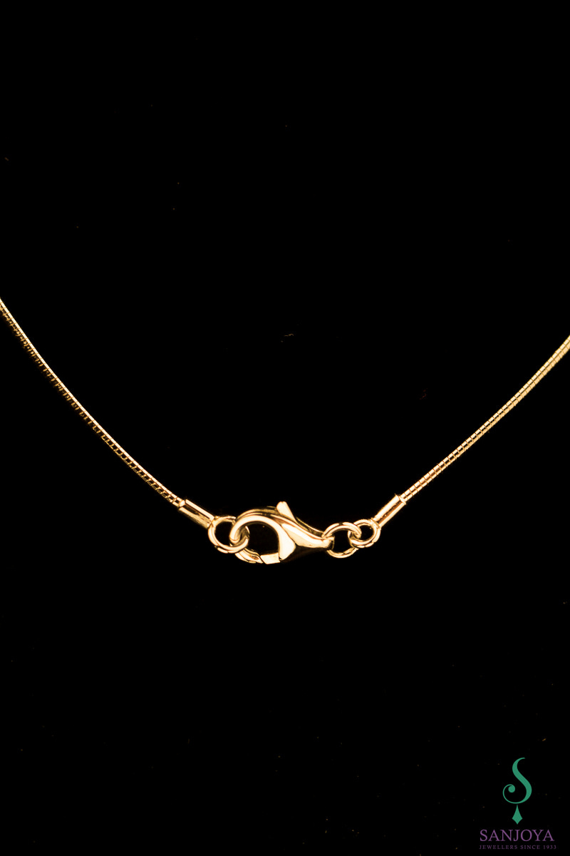 OGI0818002 - Vergulde ketting met gediamanteerde bloemhanger/kleinste ver