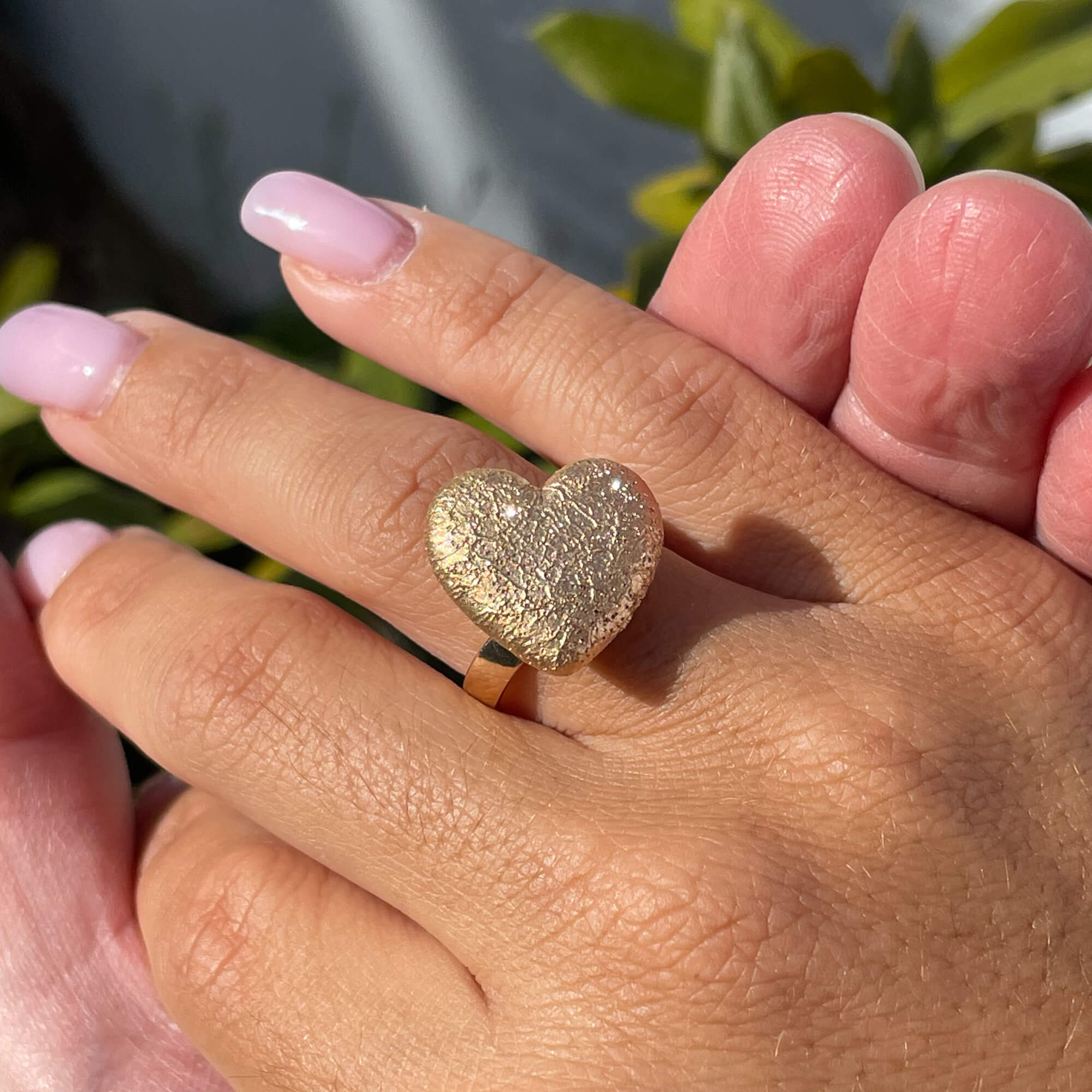 Gold plated heart ring