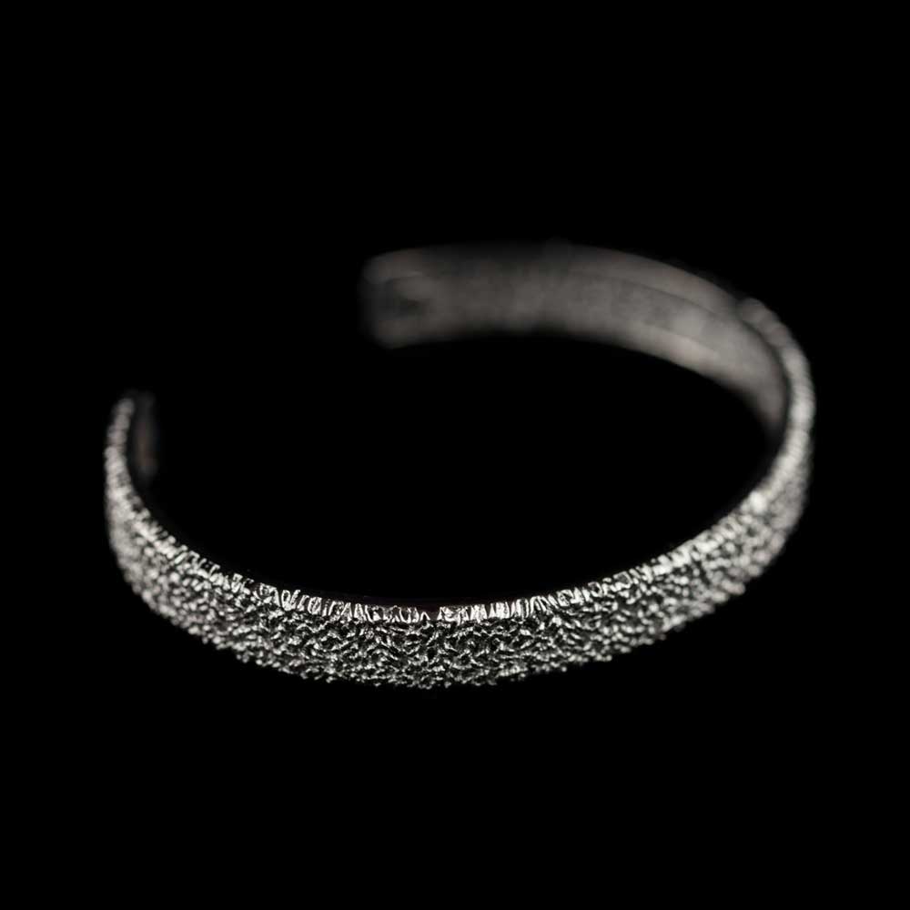 Matte and thin silvery open bangle