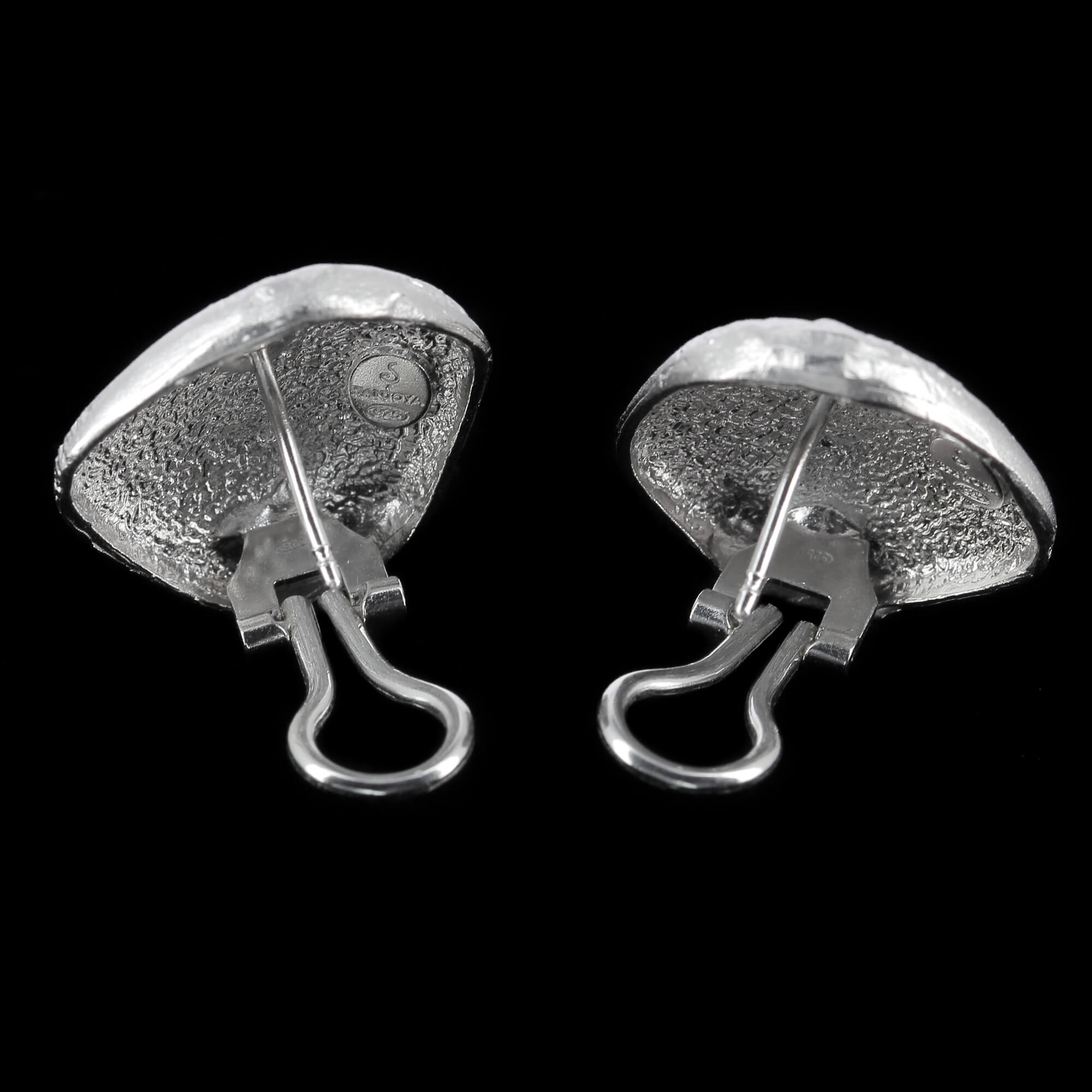 L072003 - Zilveren en matte oorbellen