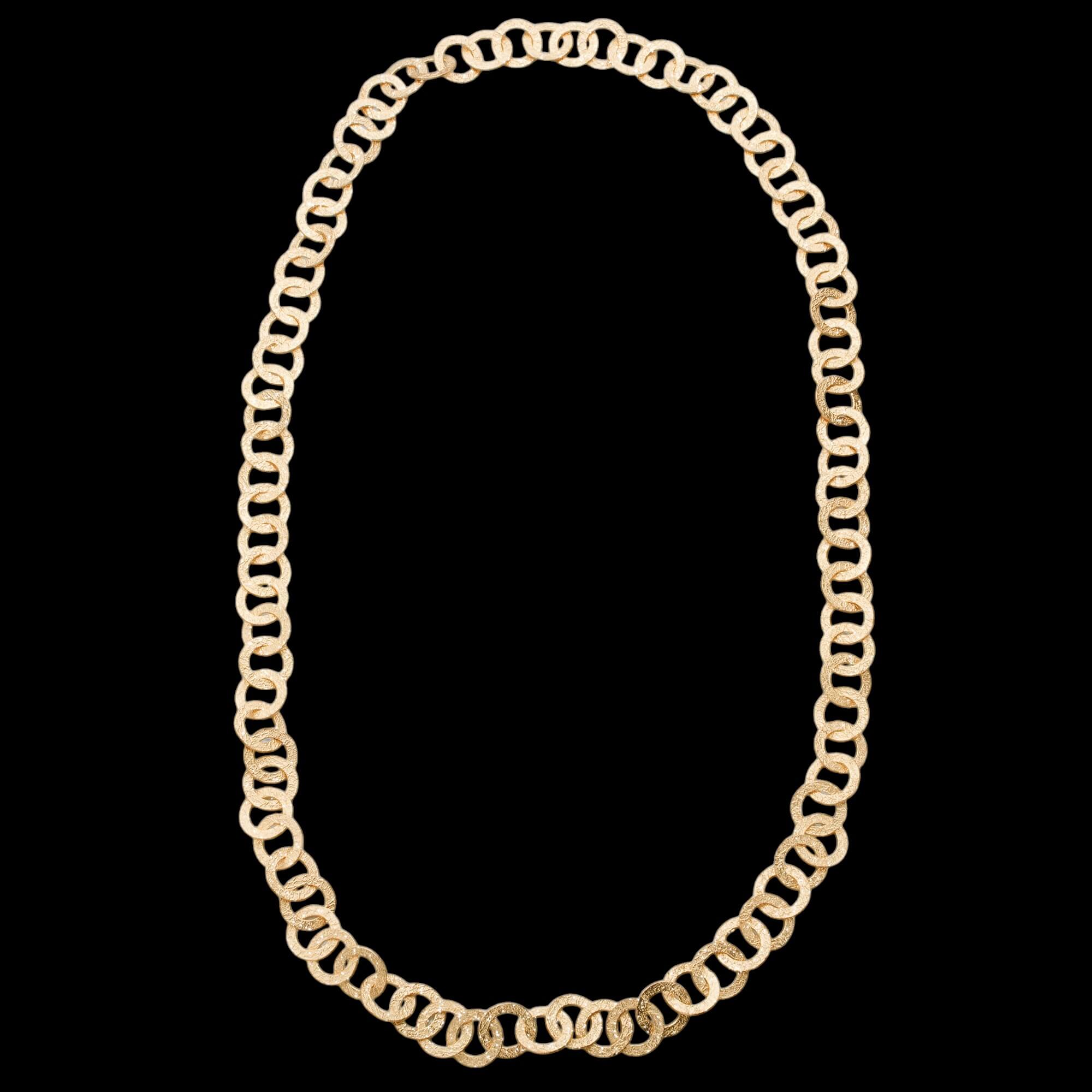 Original vergoldete Gliederkette mit diamantgeschliffenen Kreisen