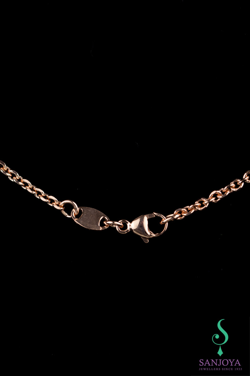 Large rose gold pendant with necklace