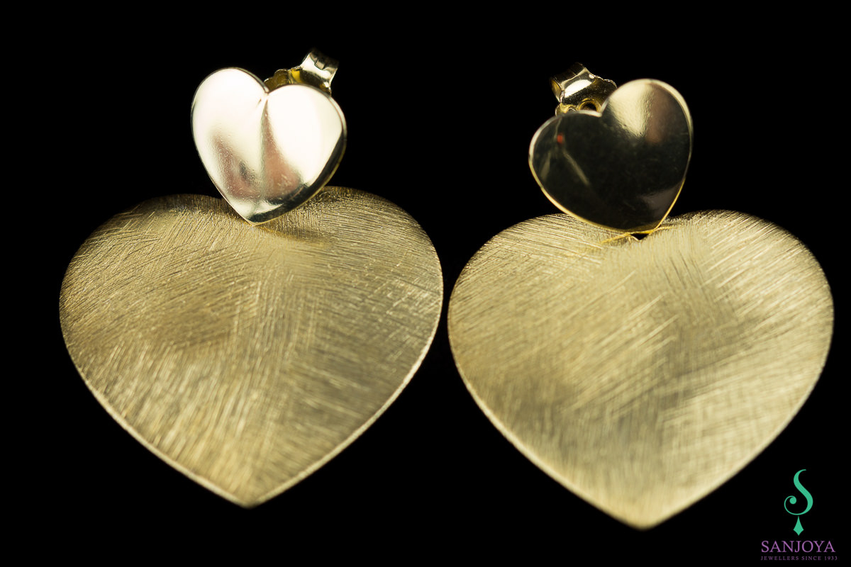 Gold plated heart-shaped earrings