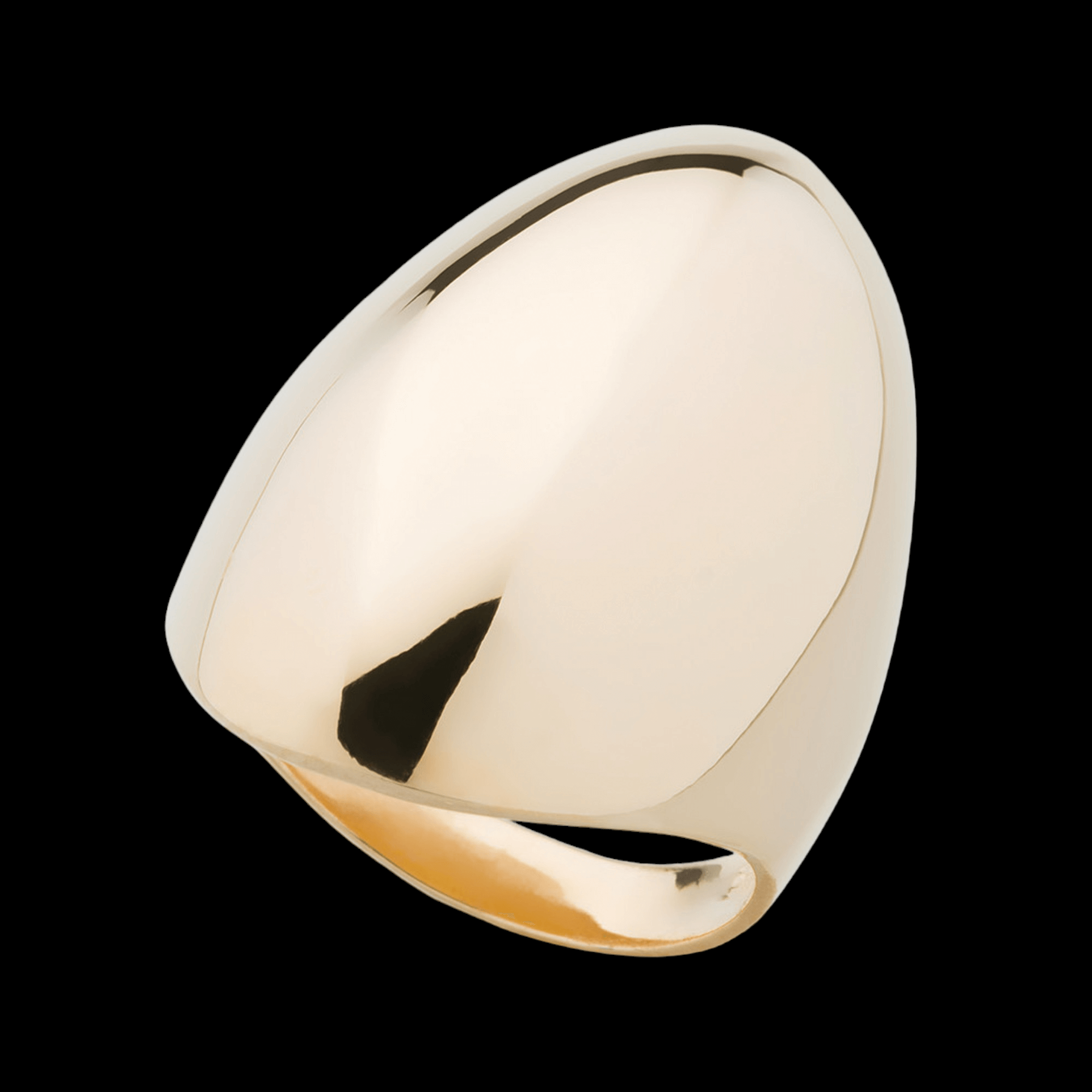 Gold plated and polished oblong ring