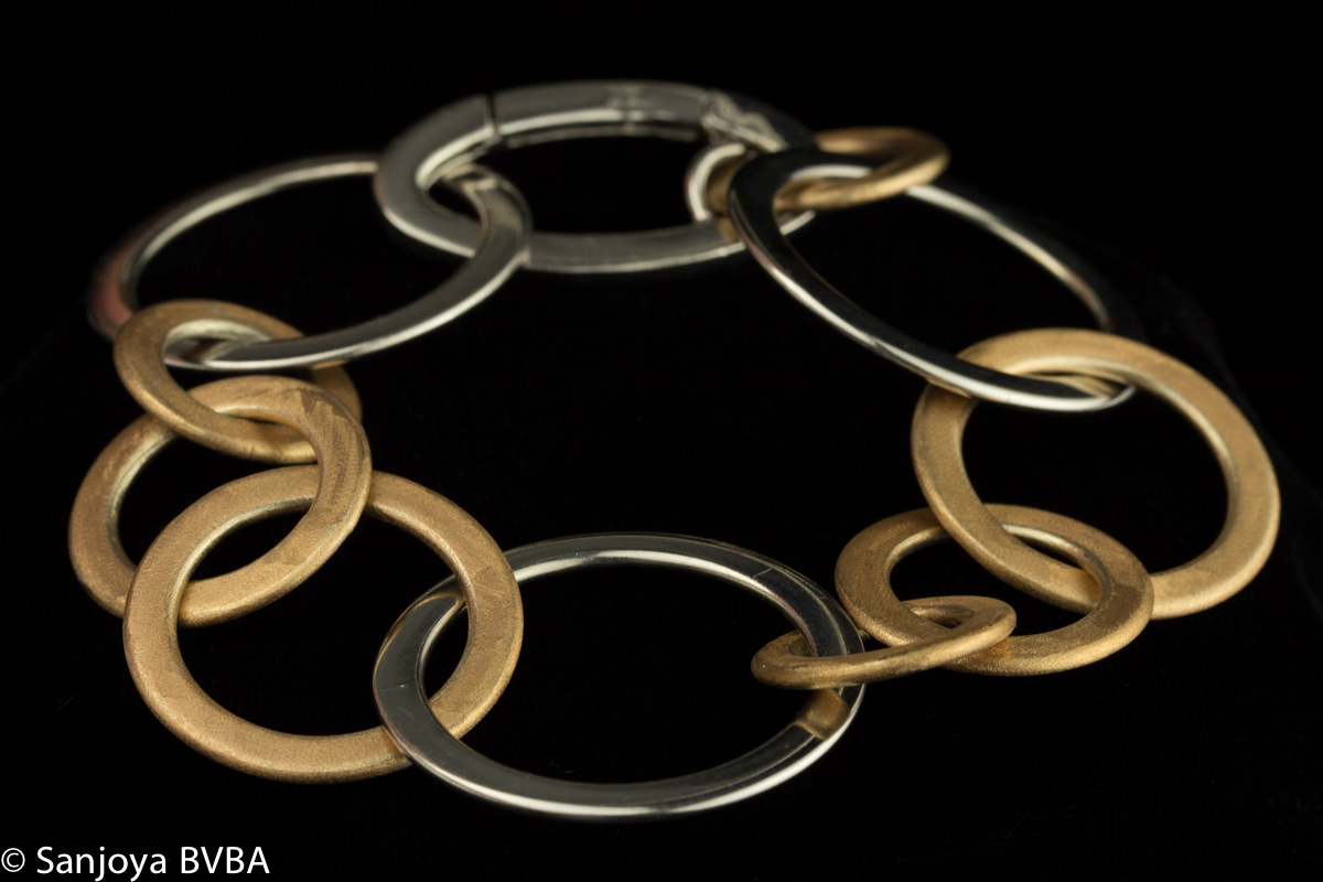 Gilt and silver bracelet with round links