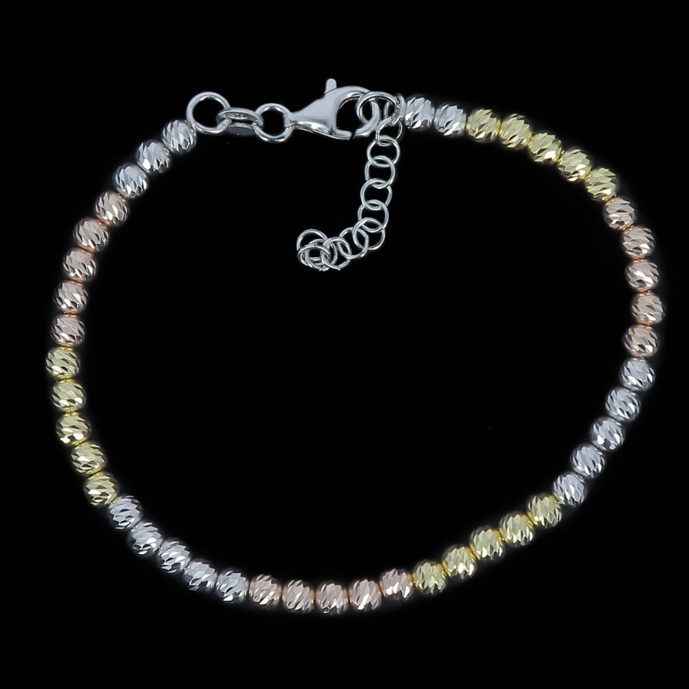 Three-coloured Italian bracelet with 4mm balls