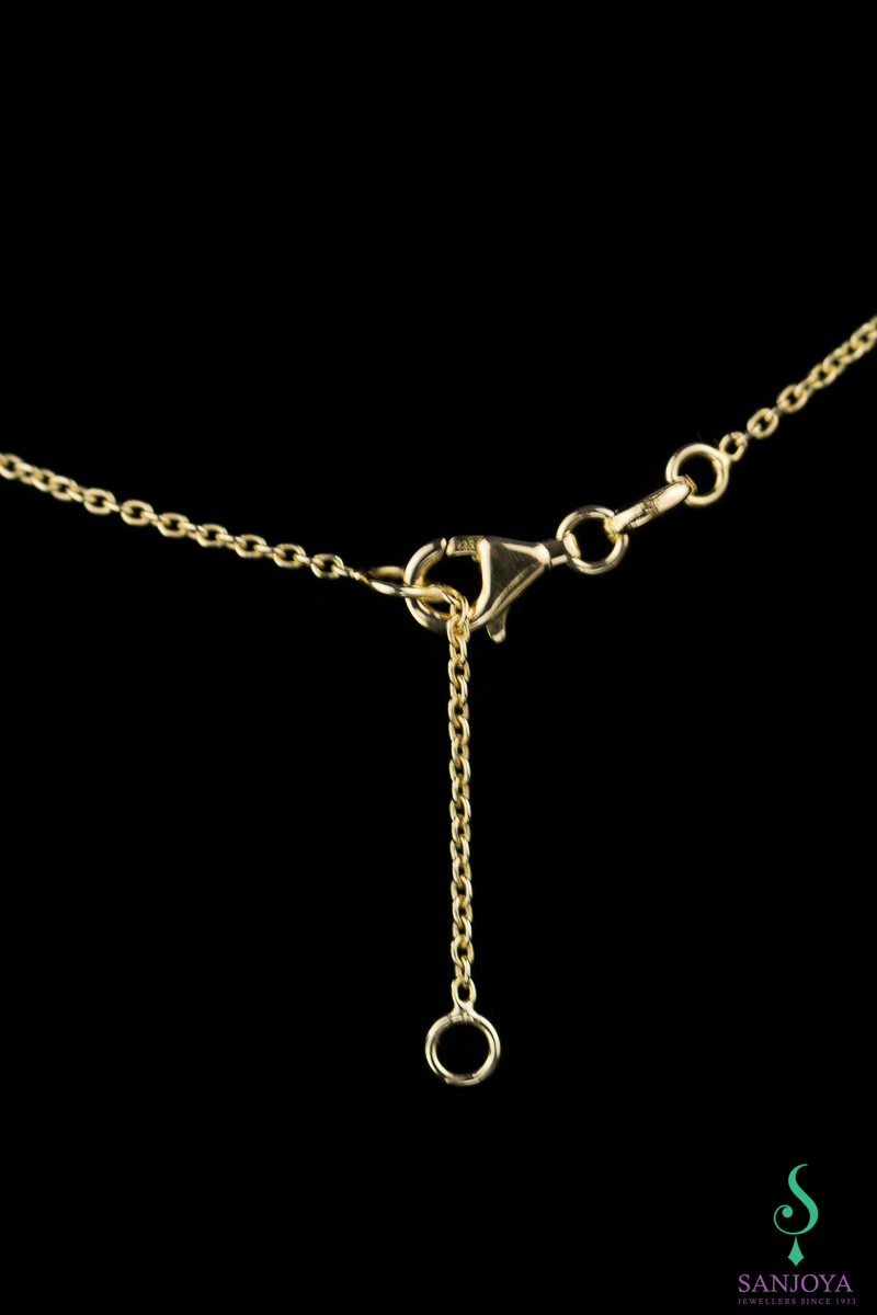 Gold plated crescent pendant with necklace