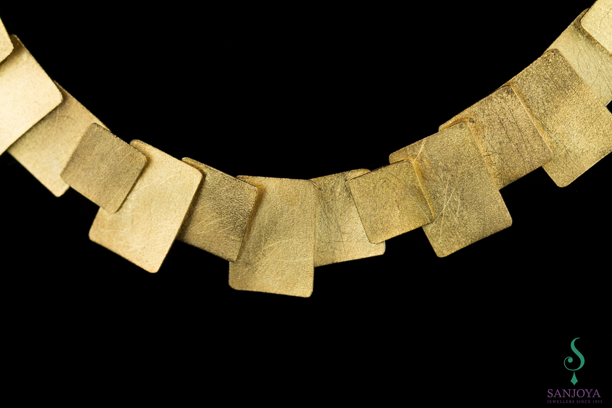 ORI1117006 - Verguld zilveren collier met vierkante gesloten schakeltjes