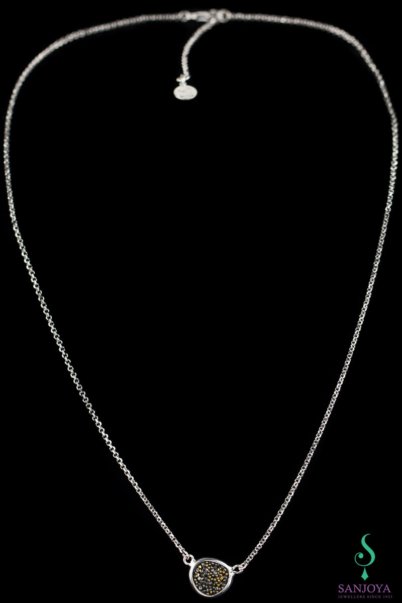 OX1016002 - Ketting van zilver en hematiet