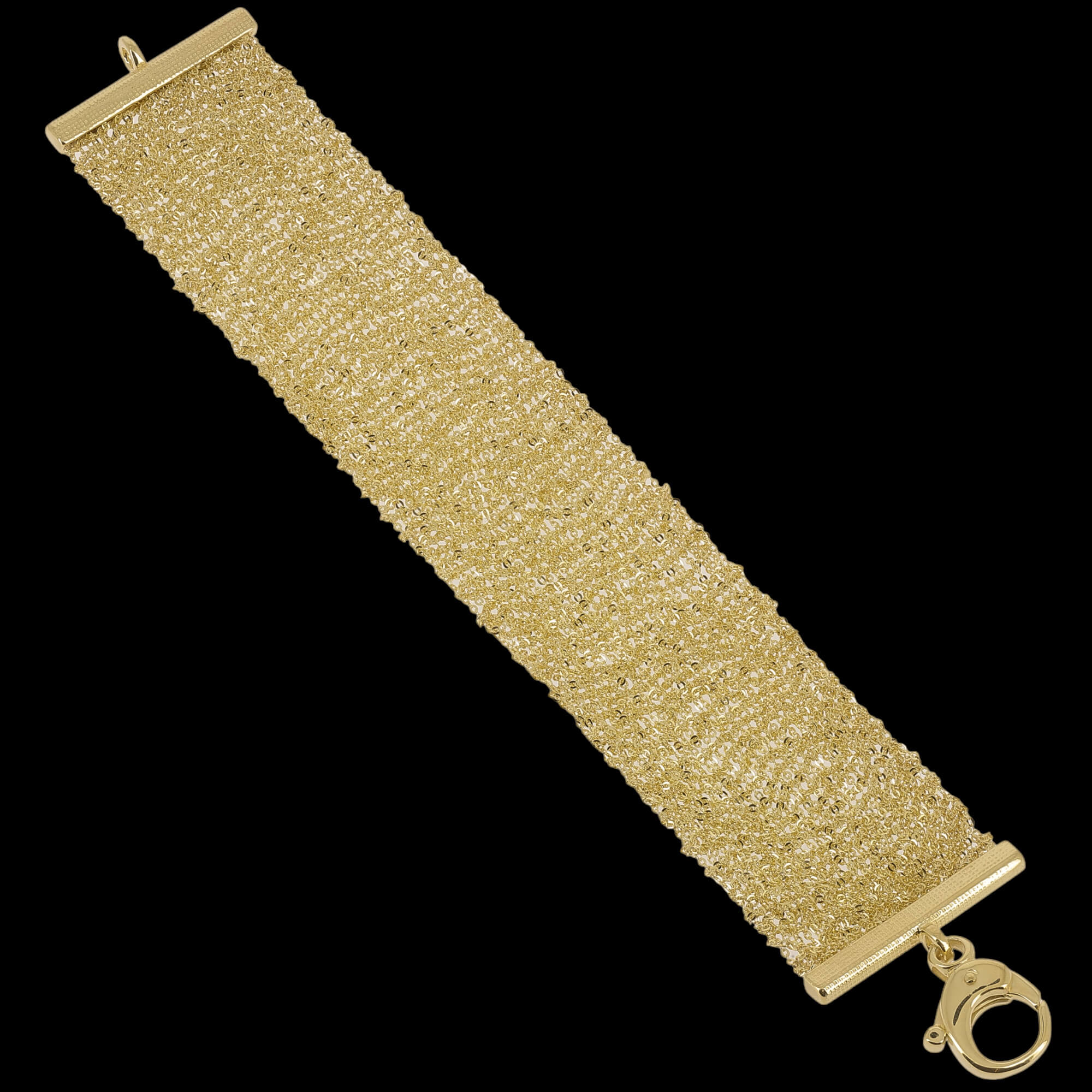 Gilded bracelet of multiple chains/wide version