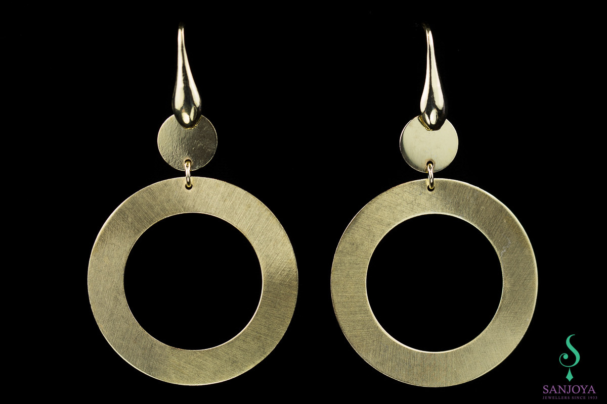 Plated earrings. pendant and roundish