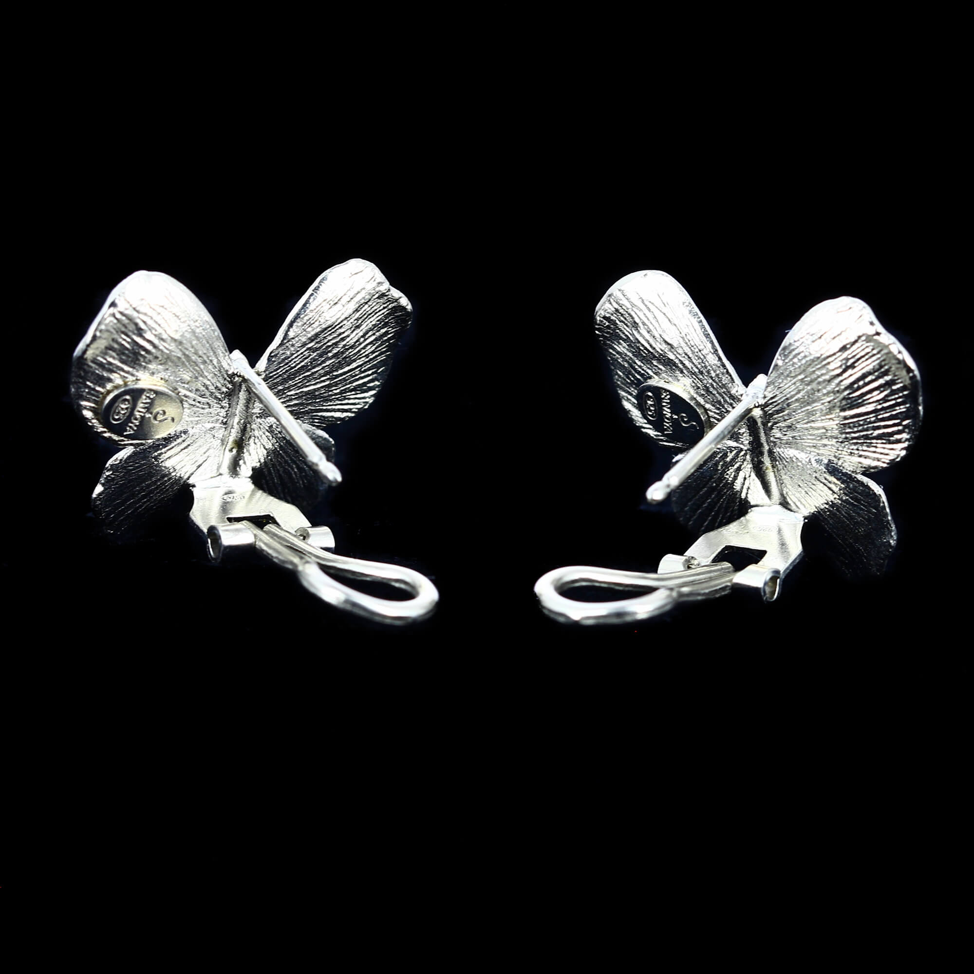 Silver larger butterfly earrings