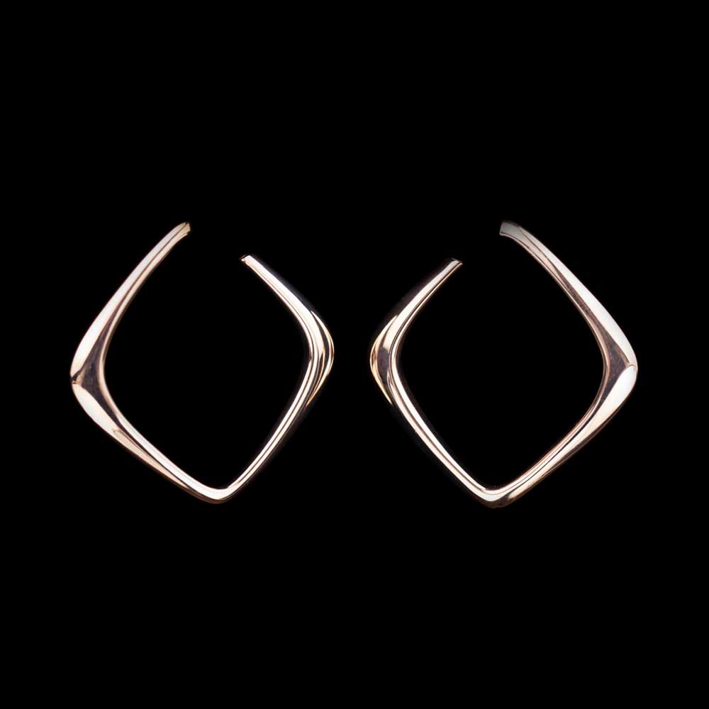 Rose gold square earrings