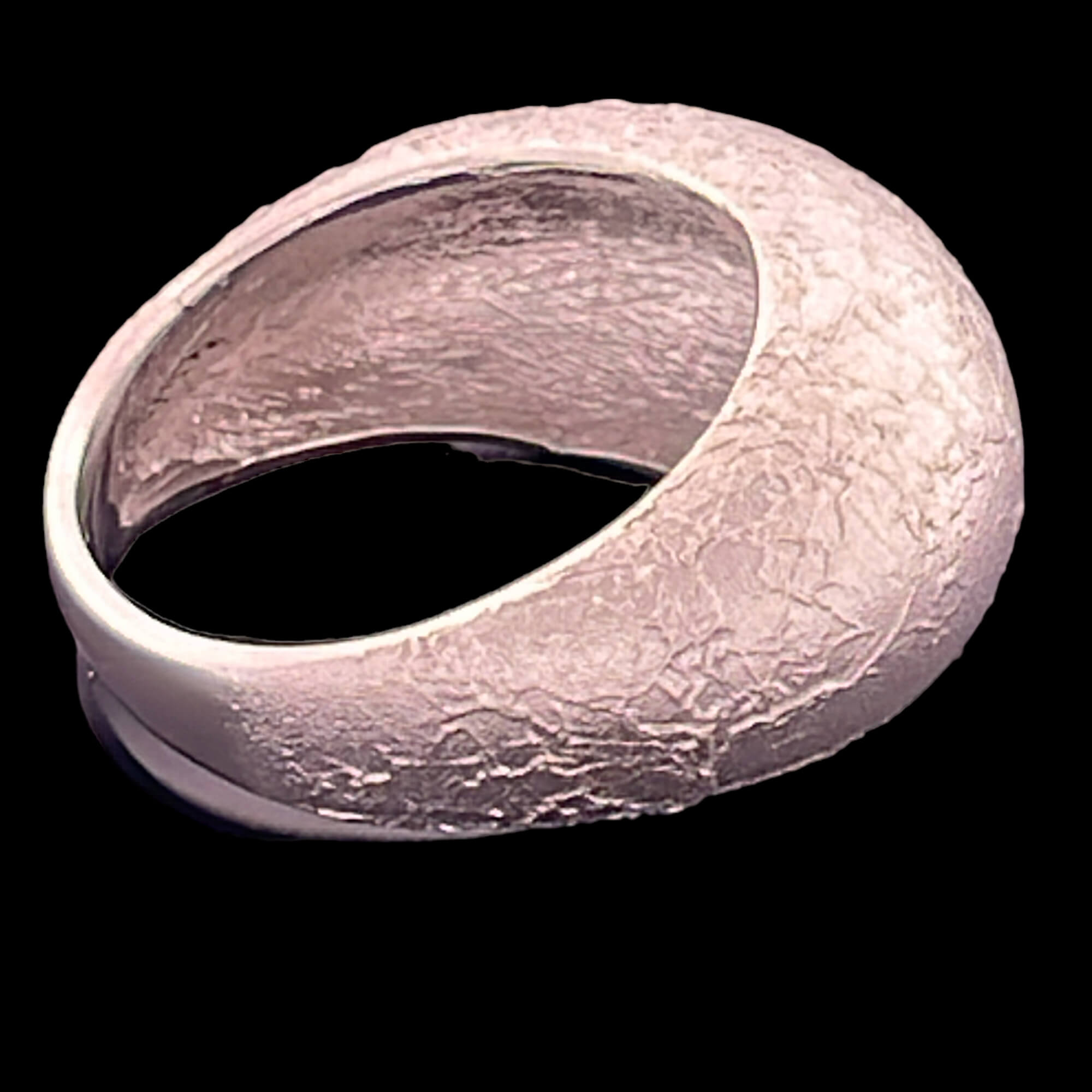 Worked silver and matte ring