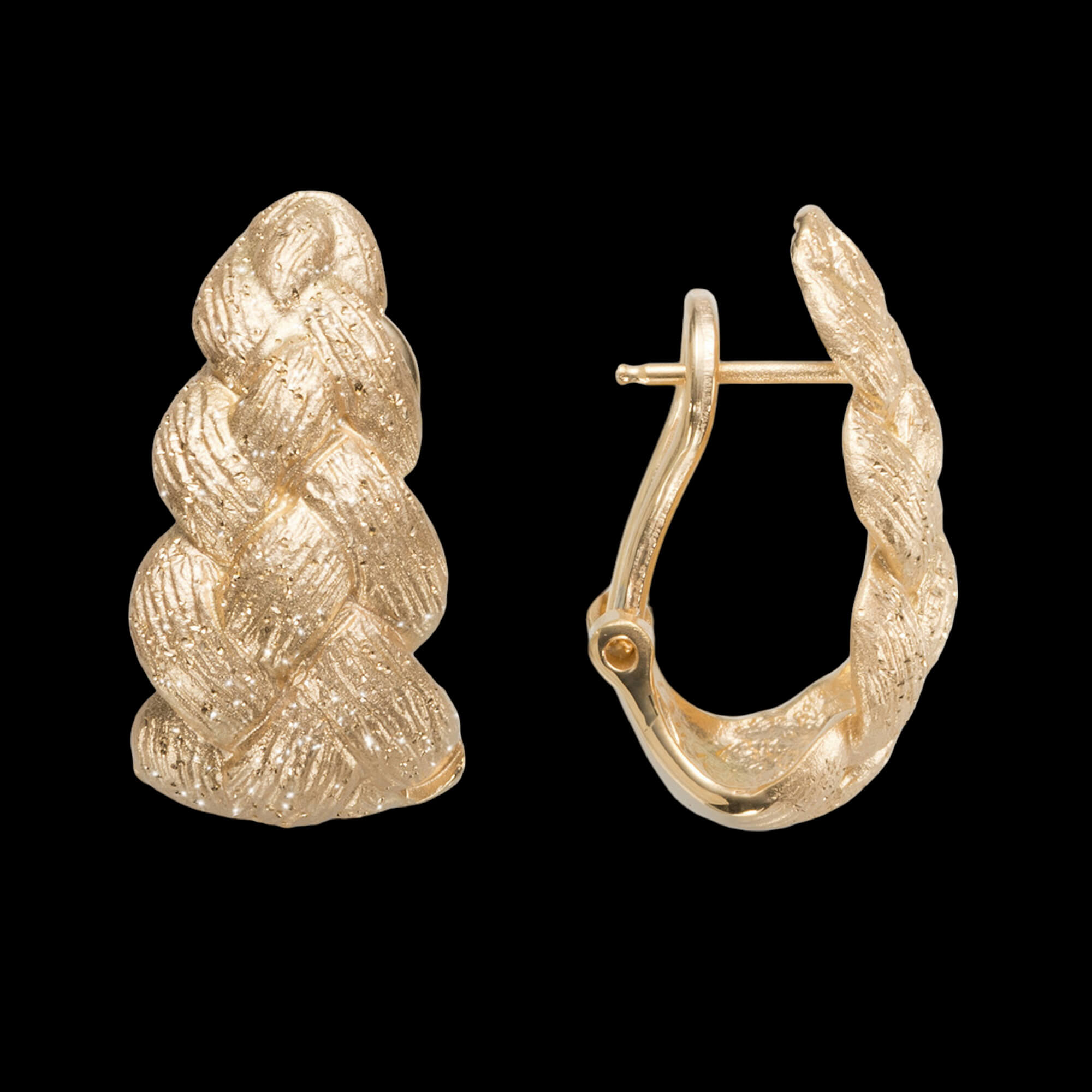 Beautiful gilt and braided earrings