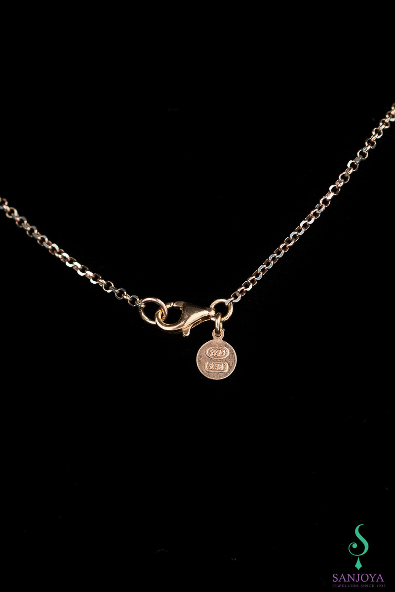 OX0317002 - Lange ketting van rosé met parels en zirkonia