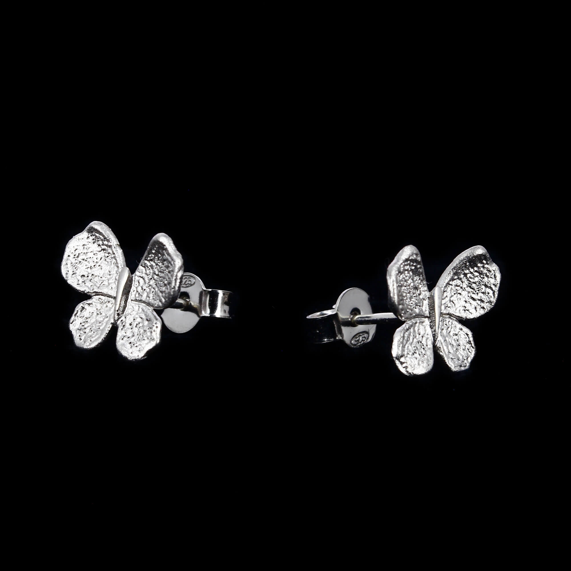 Silver mini butterfly earrings