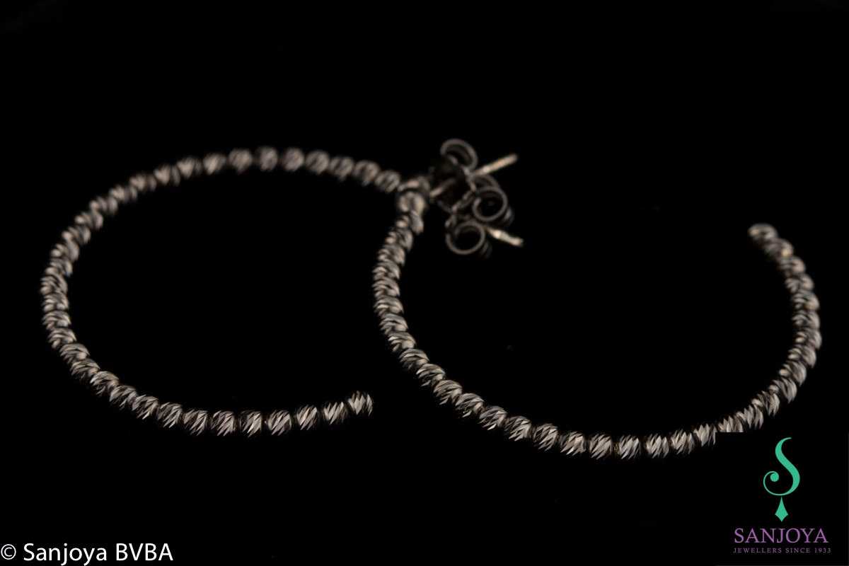 Italian fine créolen silver gray