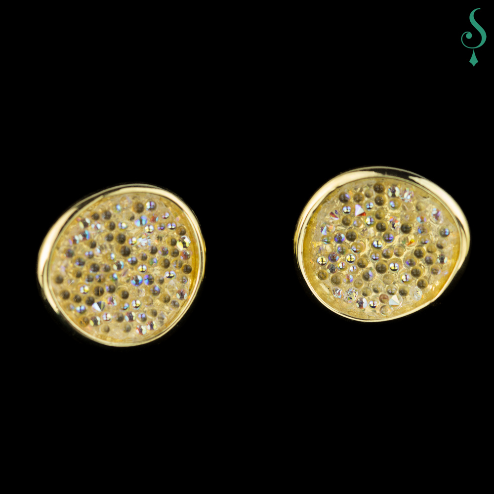 Gold plated earrings with glitter