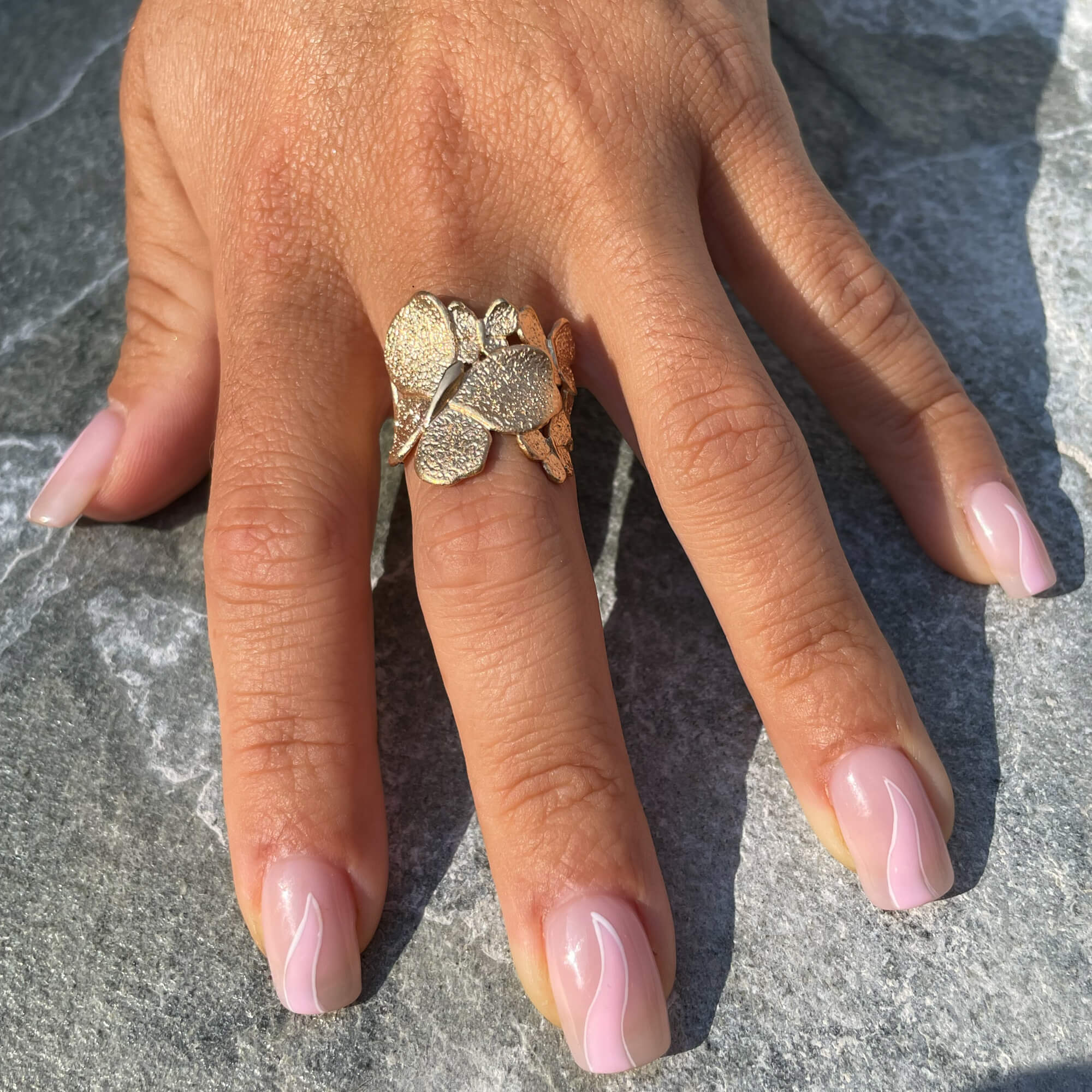 Smaller gold plated butterfly ring