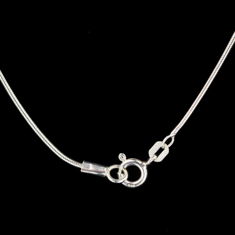 Silver necklace with a sleek and long pendant