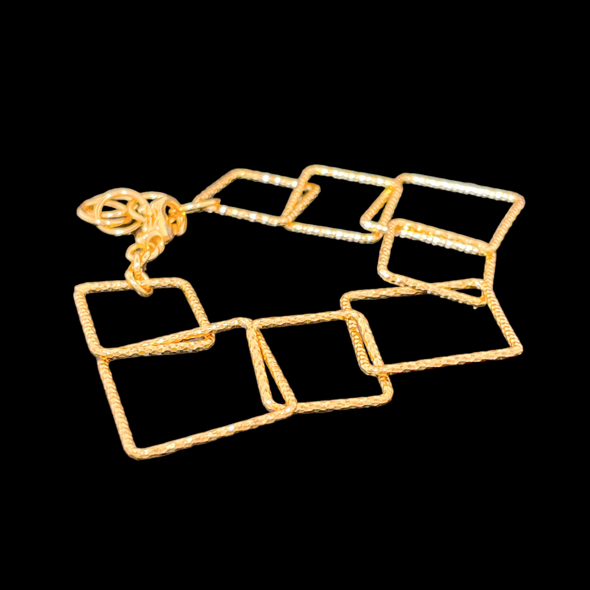 Gold-plated bracelet with open squares