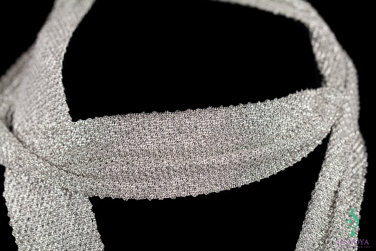 Silver scarf necklace. heavier and more 'eye catcher'