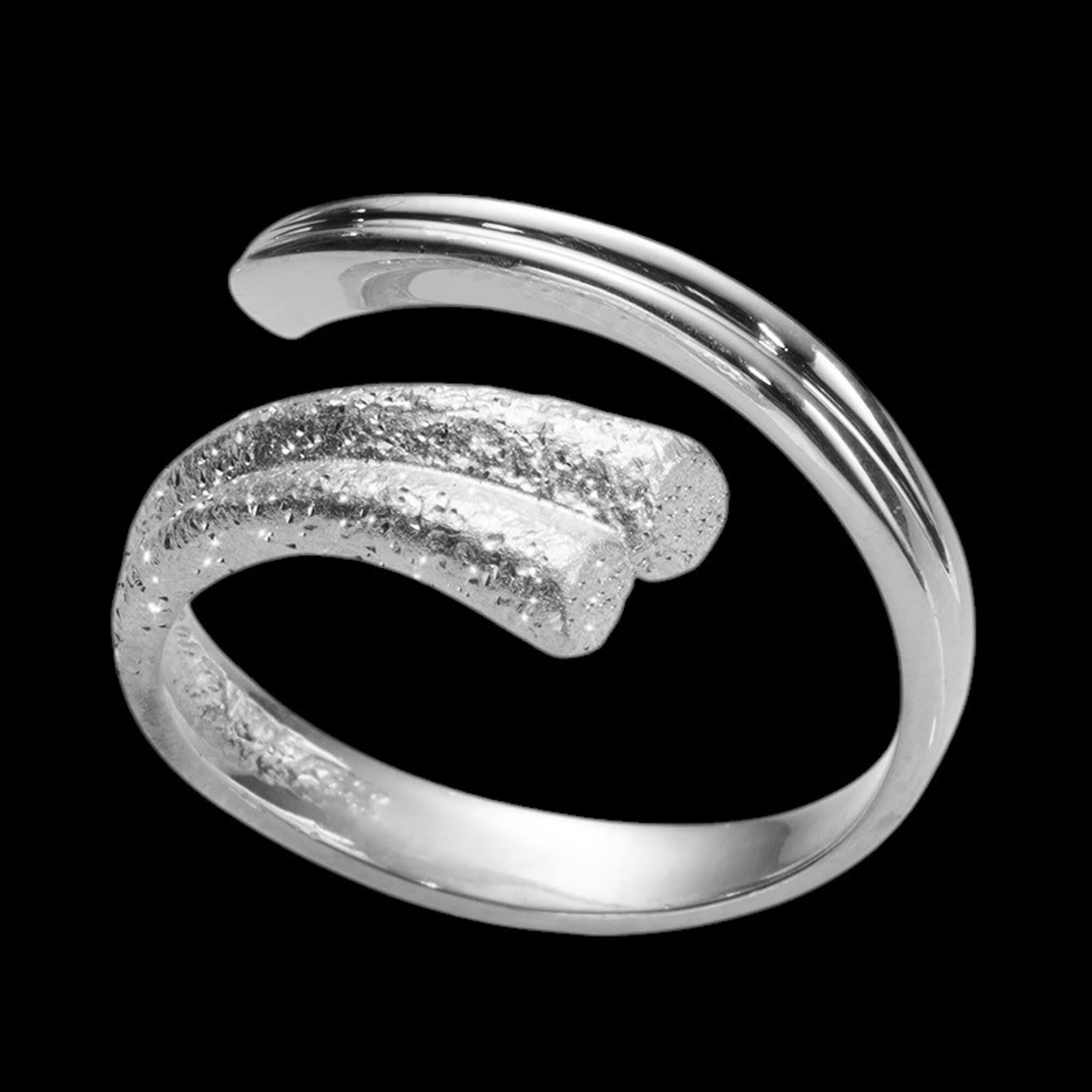 Tweerijige verfijnde zilveren ring 