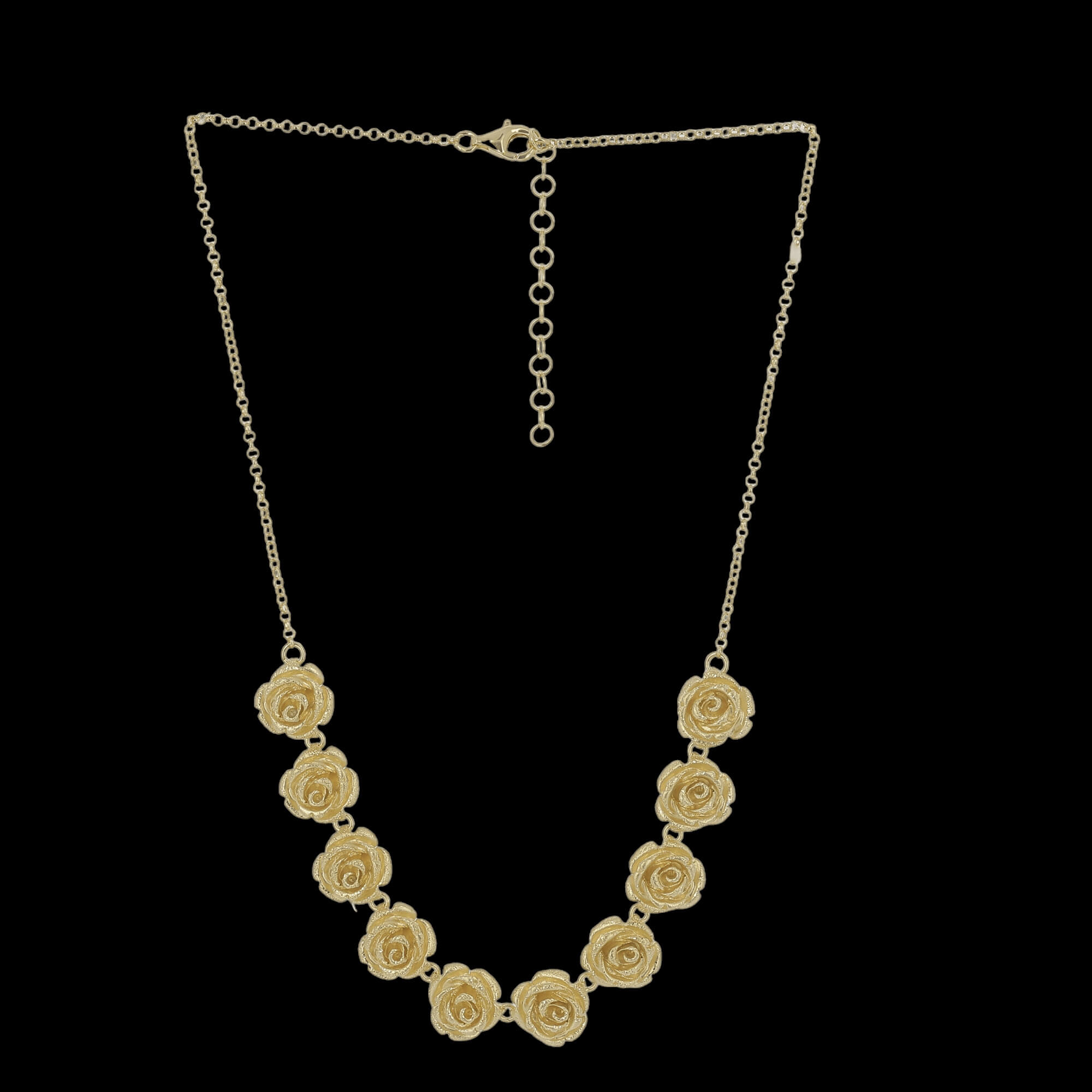 Gold flower necklace, 14kt