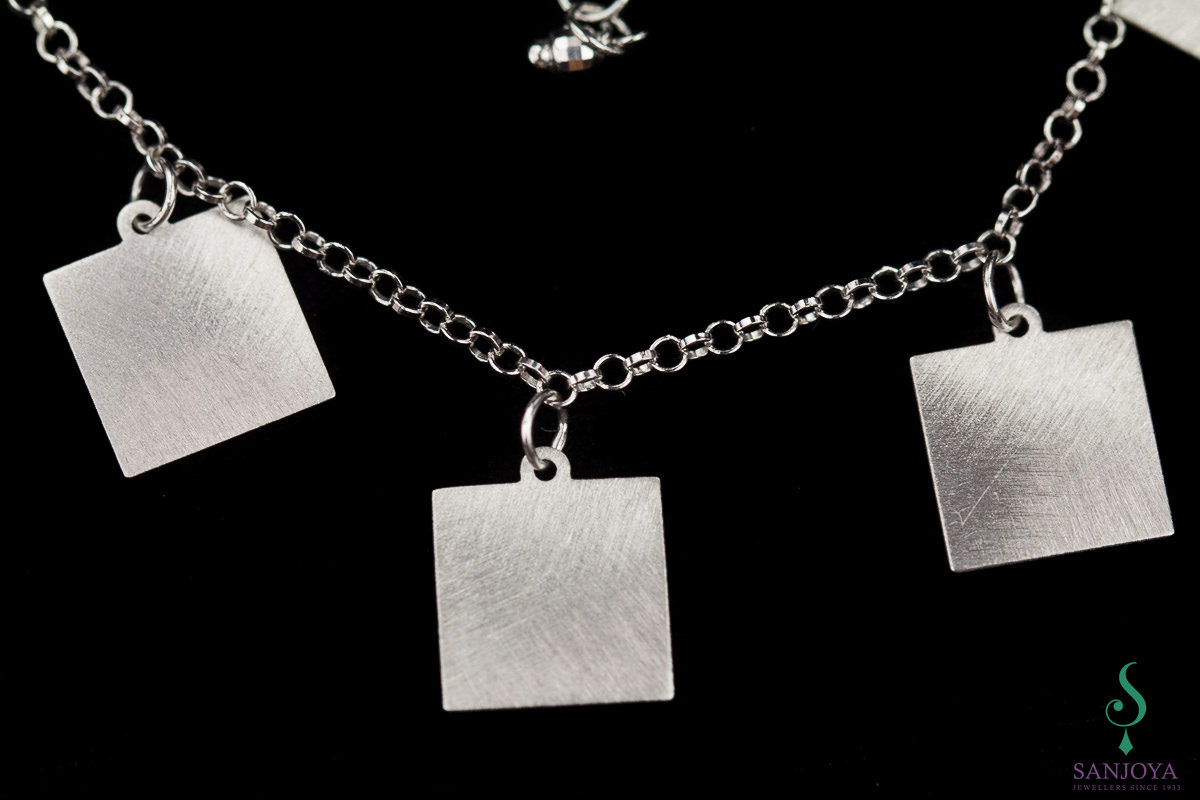 Silver bracelet with squares