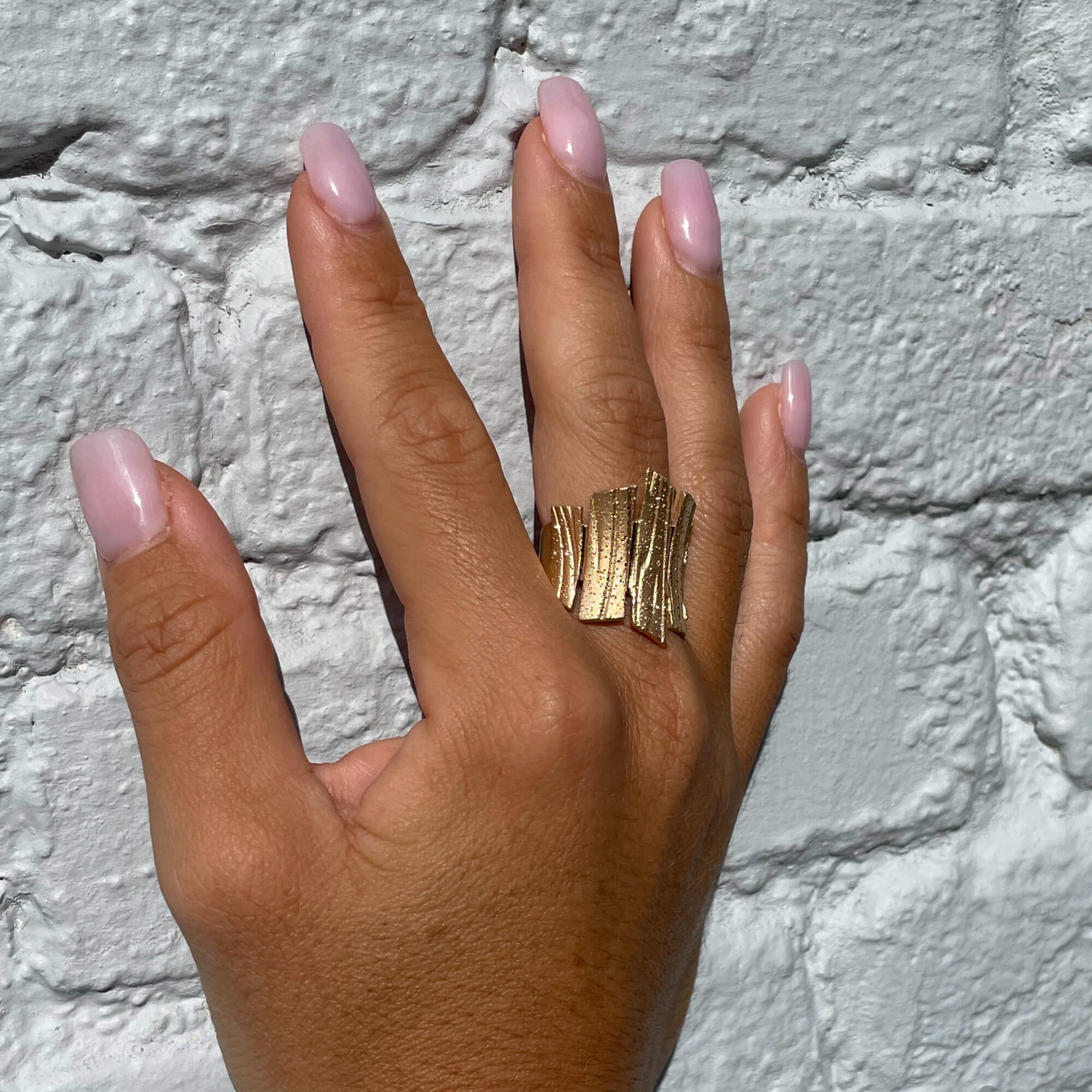 Gold plated bar ring