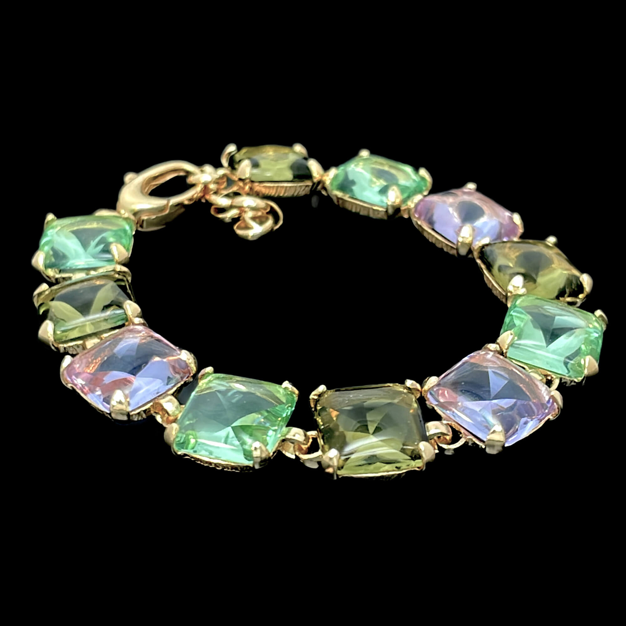 Gilded colorful stone bracelet