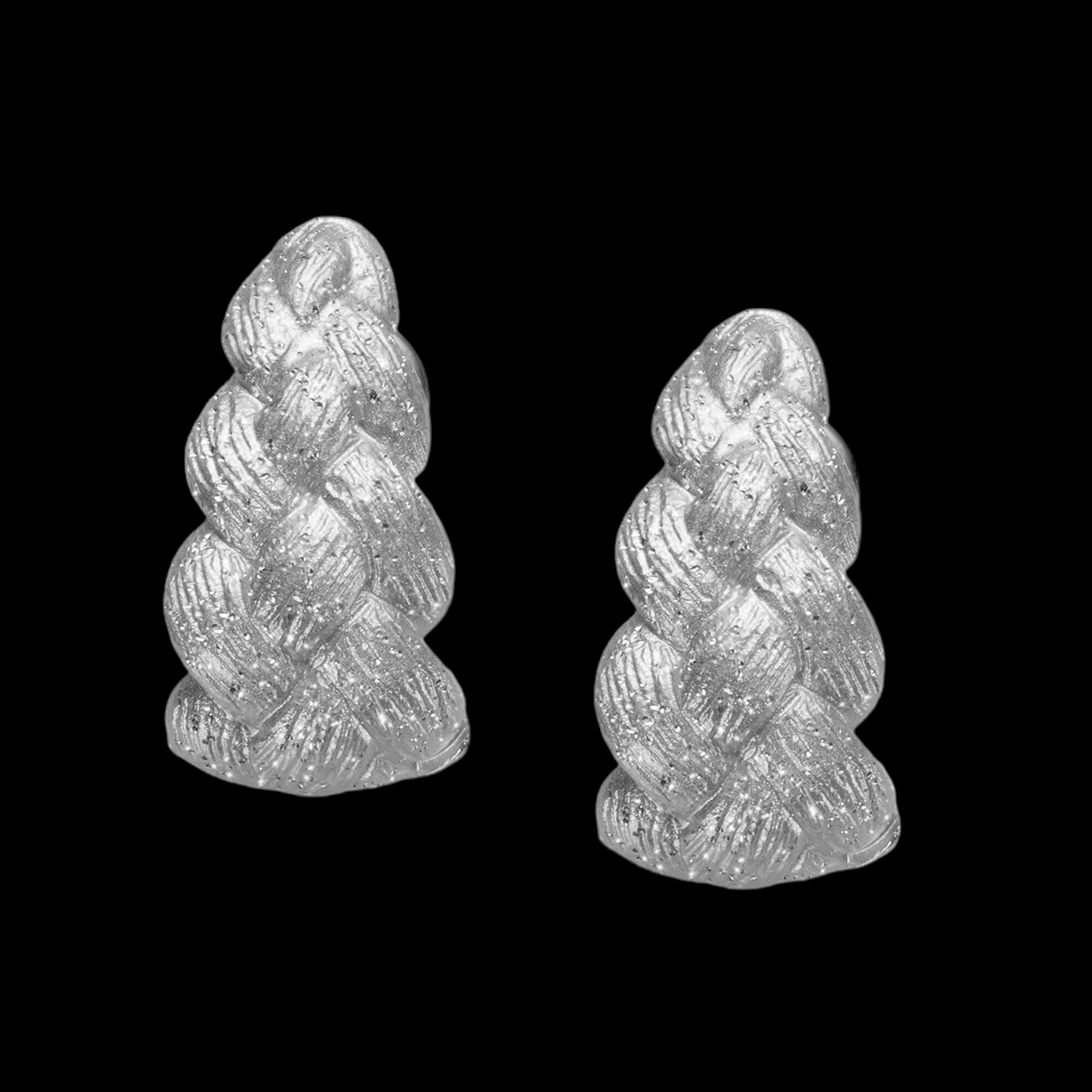 Magnifiques boucles d'oreilles en argent et tressées