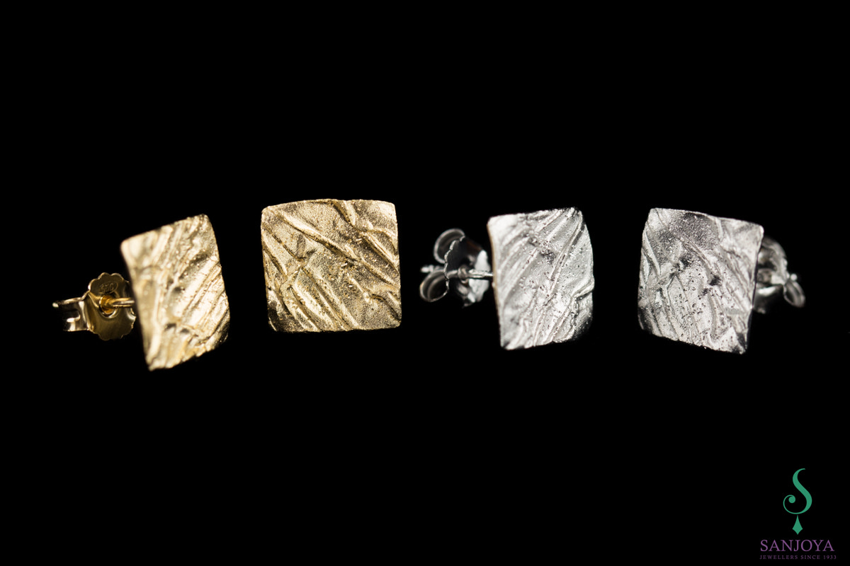 Beautiful square earrings made of silver