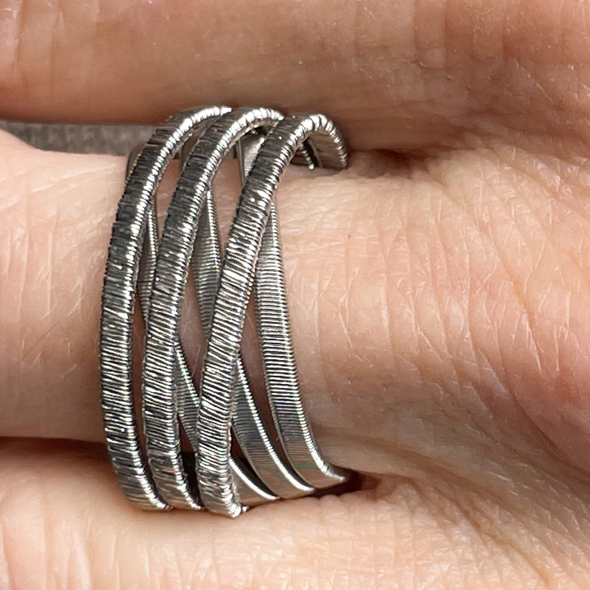 Silver multiple open ring