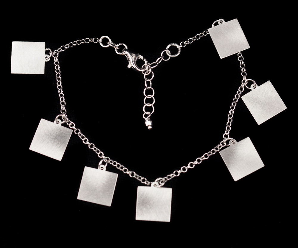 Silver bracelet with squares