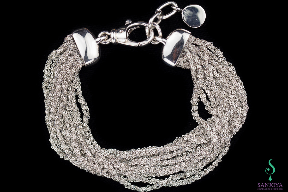 Silver bracelet. multiple rows