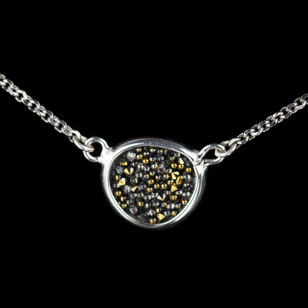 OX1016002 - Ketting van zilver en hematiet