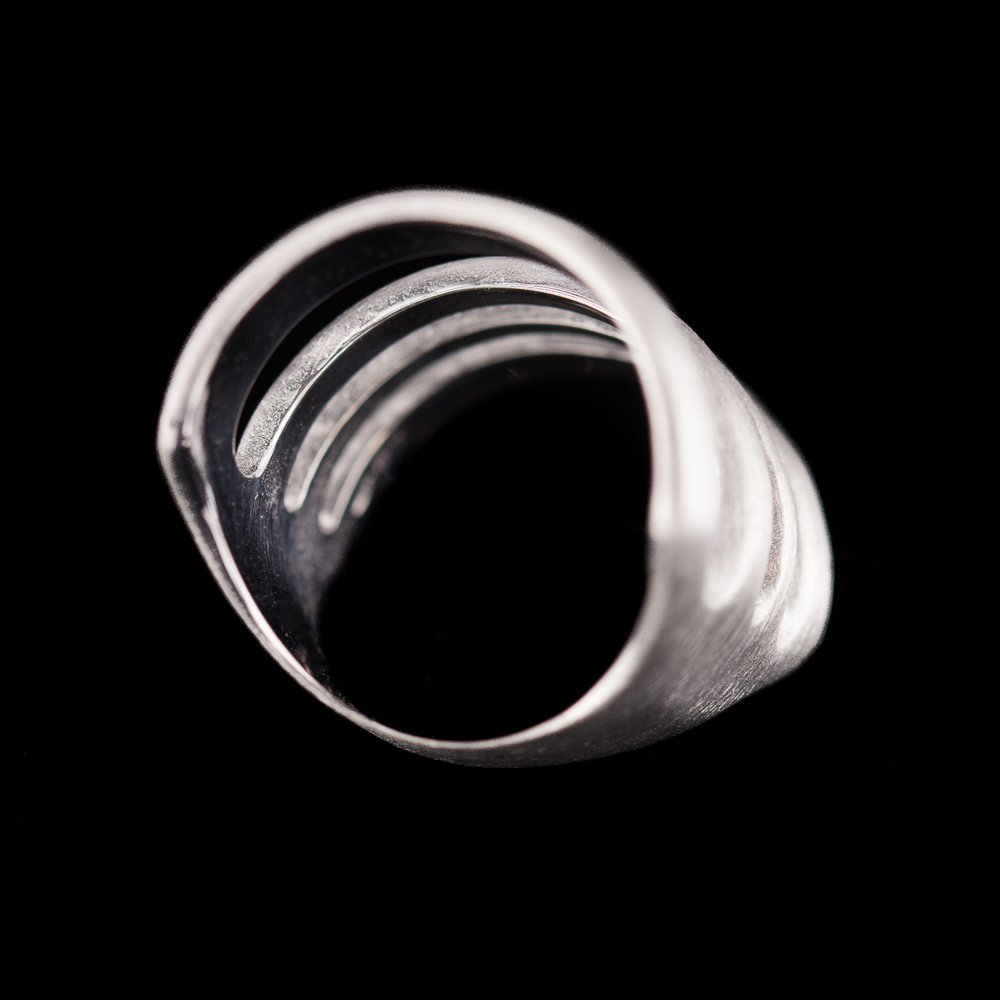 Matted silver ring, 4 rows