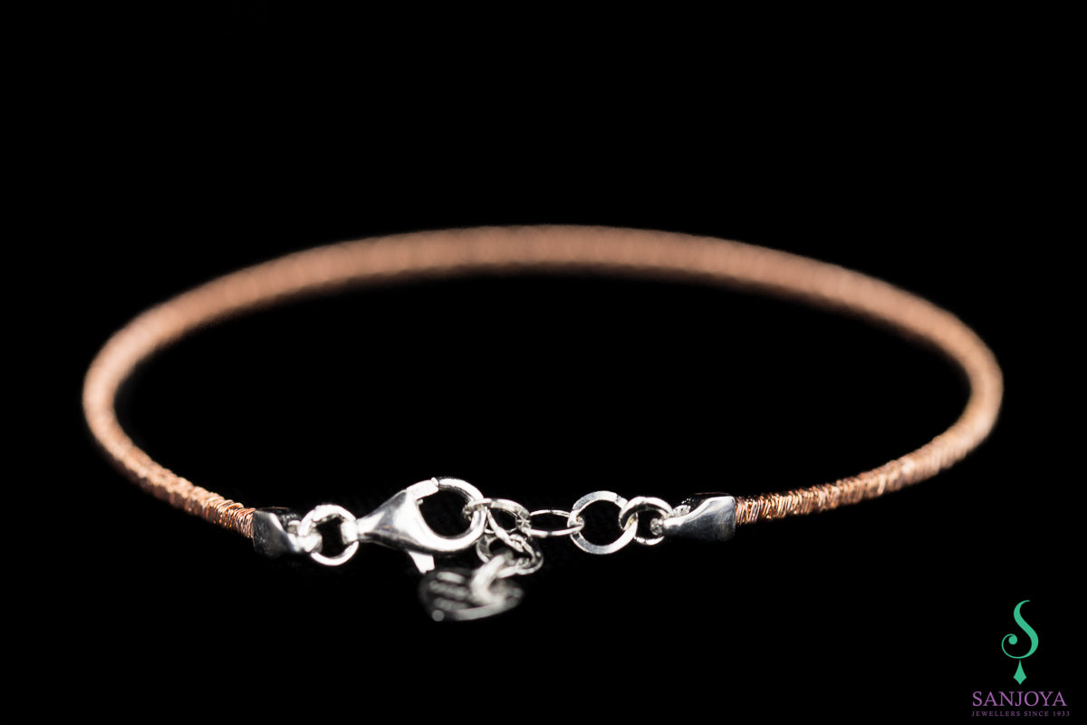 Refined rose bracelet of sterling silver, 2mm