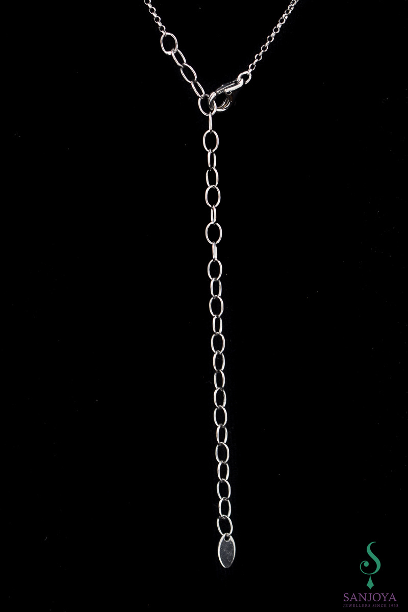 Black necklace of silver with long pendant