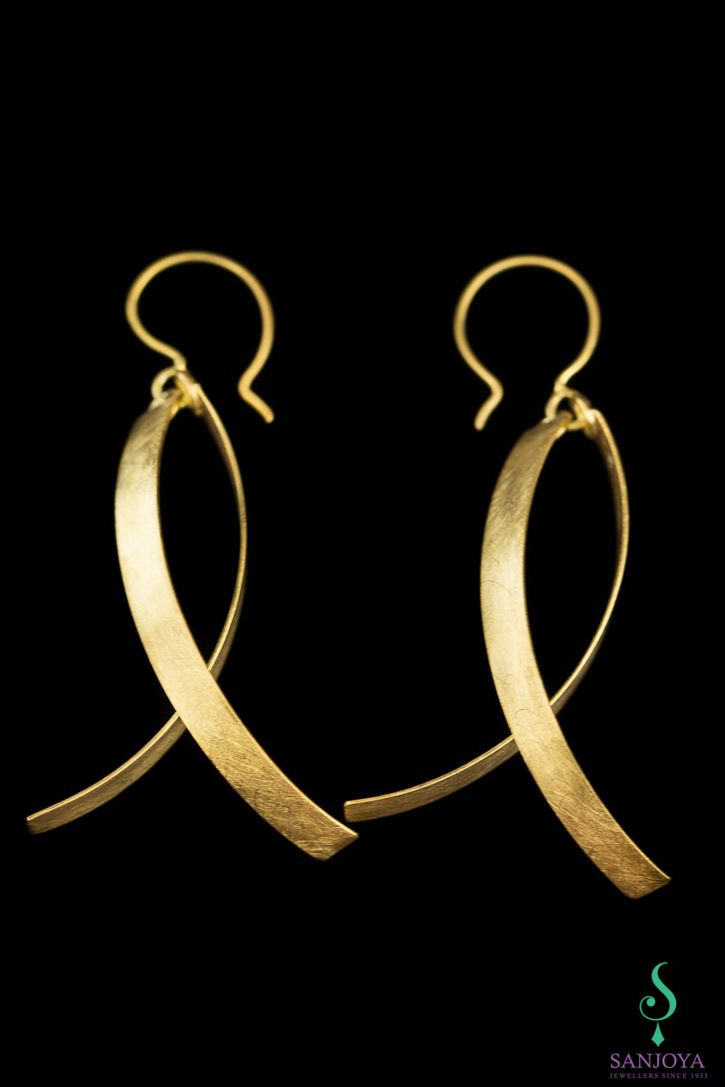 Long gilt and matted Earrings